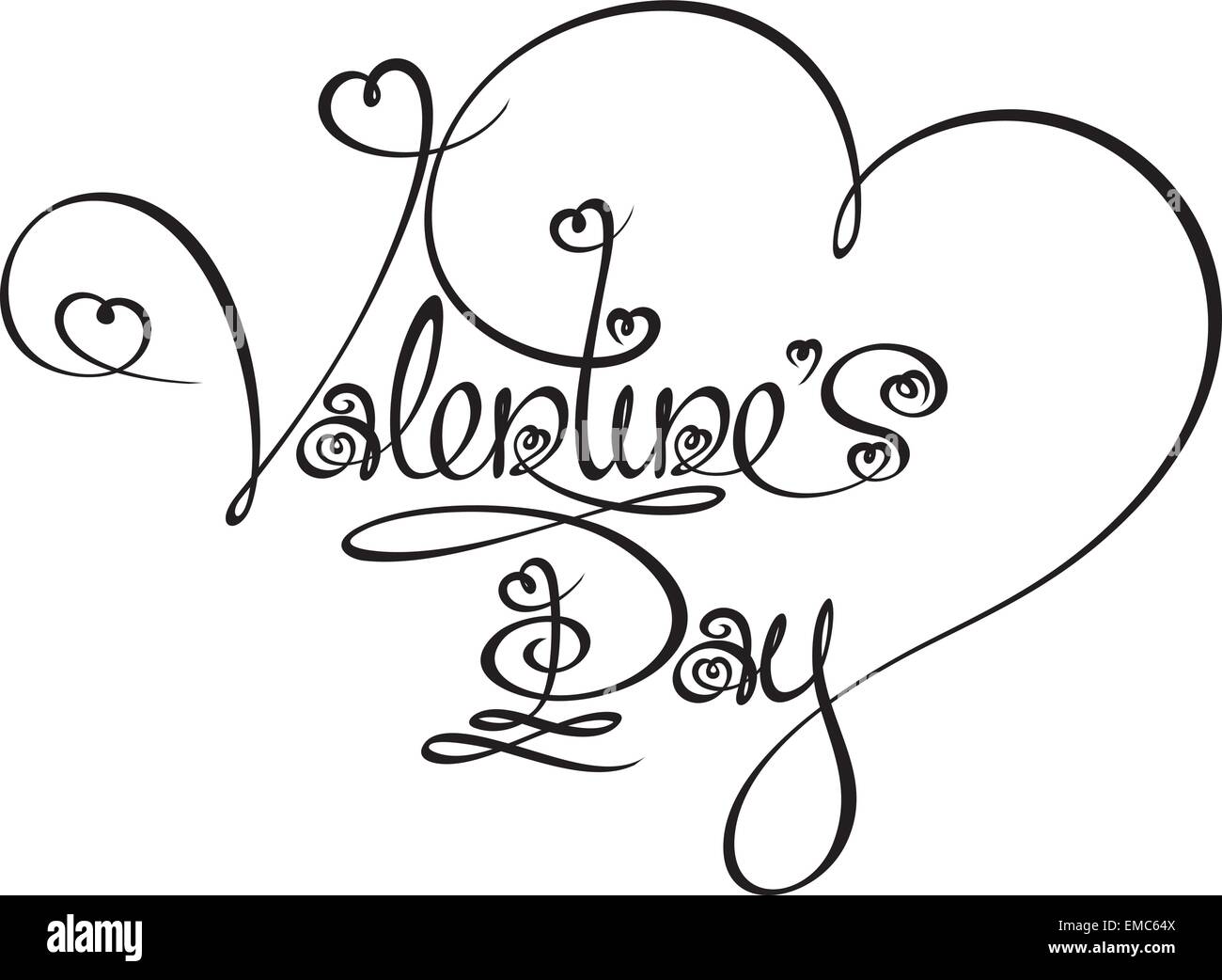 Happy valentines day handwriting Black and White Stock Photos & Images ...