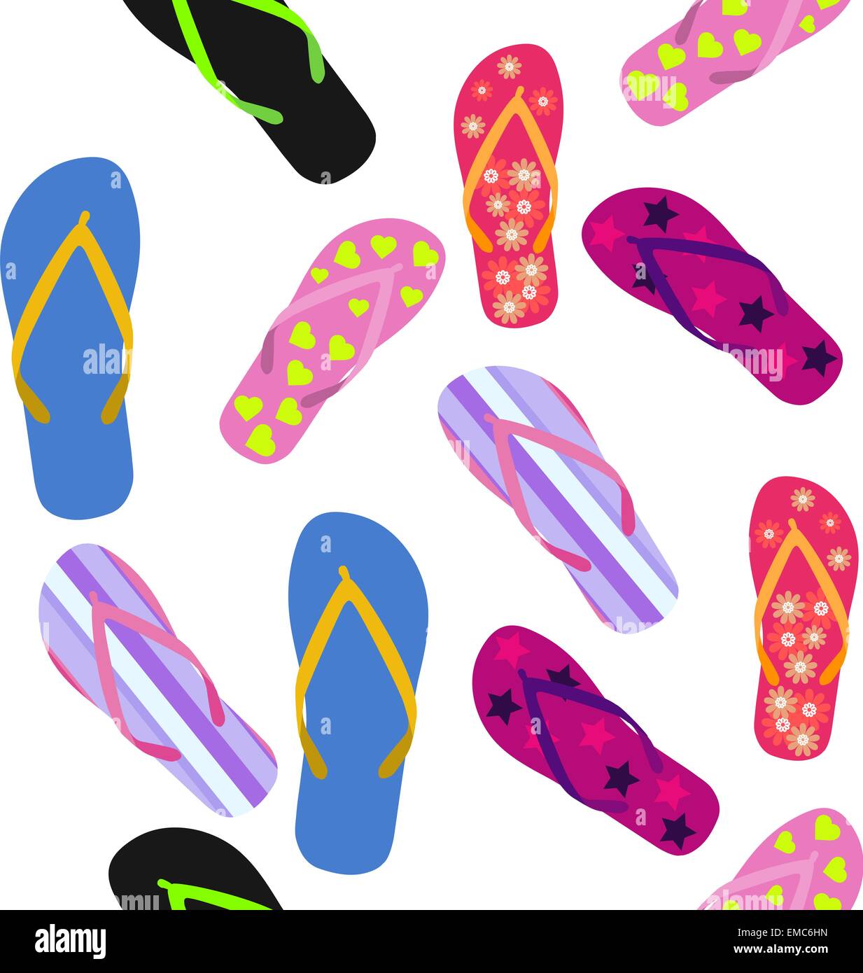 Seamless pattern with flip flops. Summer background Stock Vector Image ...