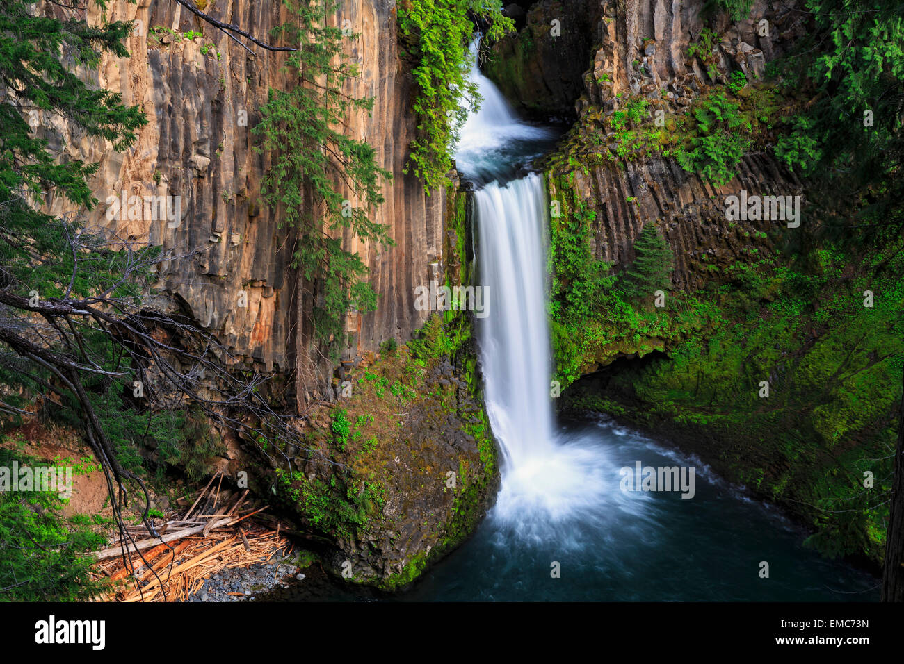 USA, Douglas County, Oregon, Umpqua River, Toketee Falls Stock Photo