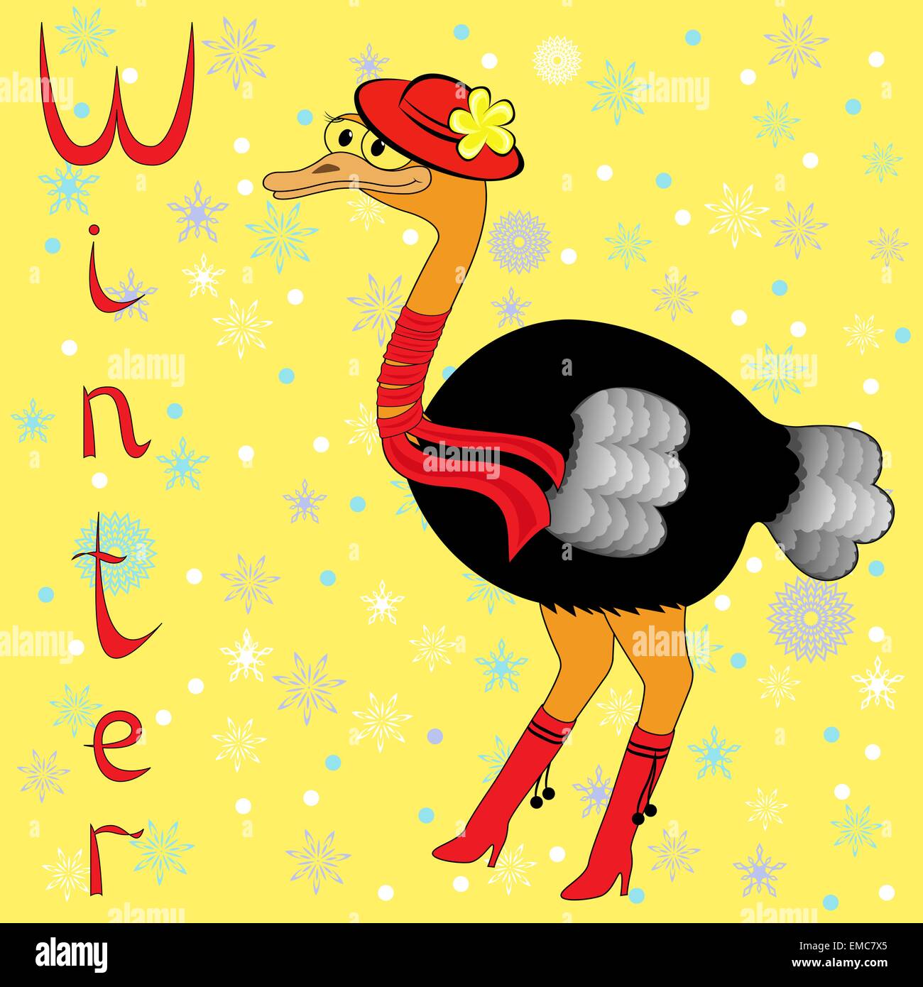 Why Ostrich is so cold in winter Stock Vector Image & Art Alamy