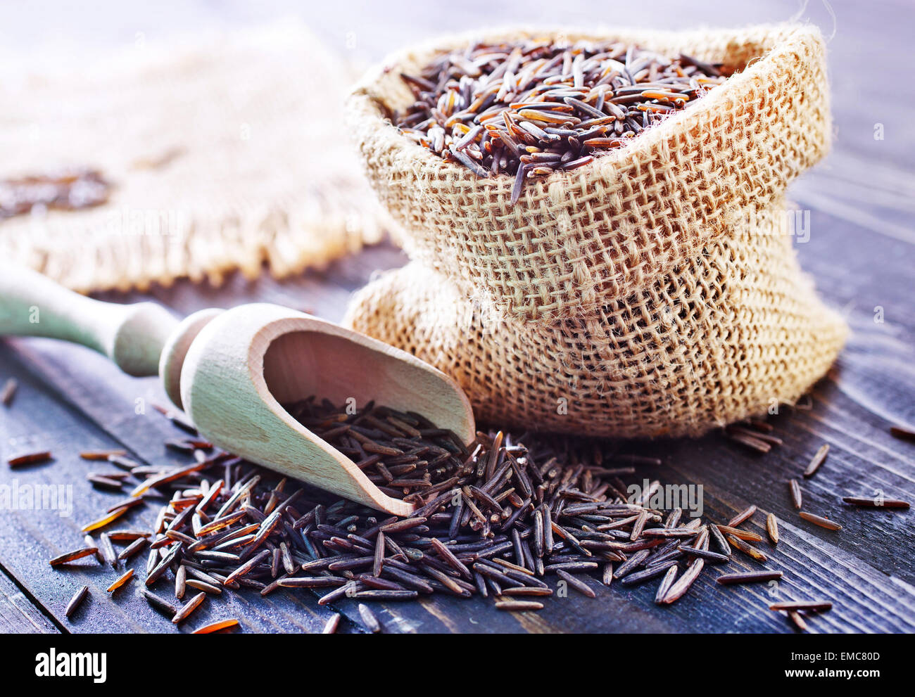 Wild rice in bag hi-res stock photography and images - Alamy