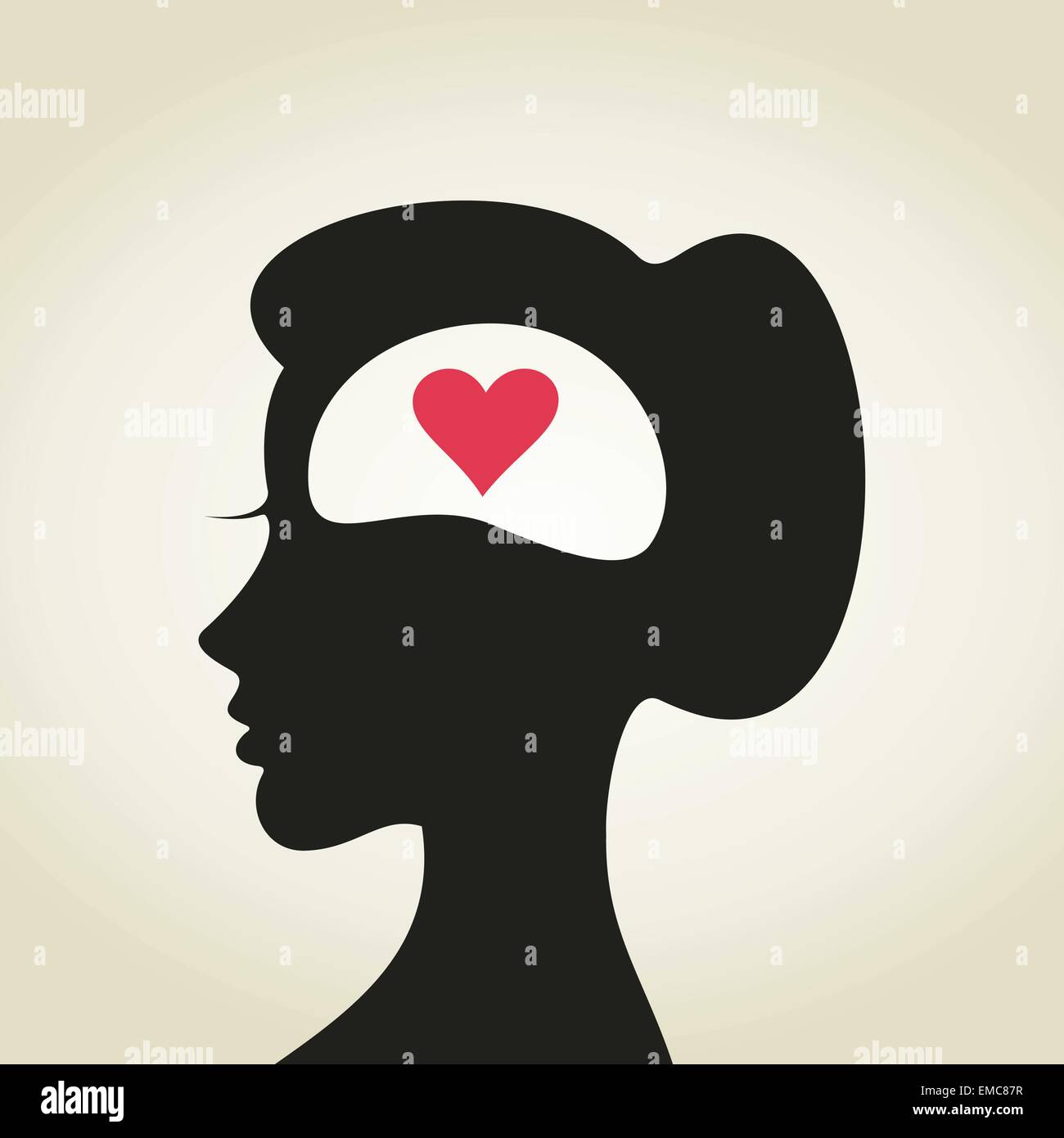 Heart in a head2 Stock Vector Image & Art - Alamy