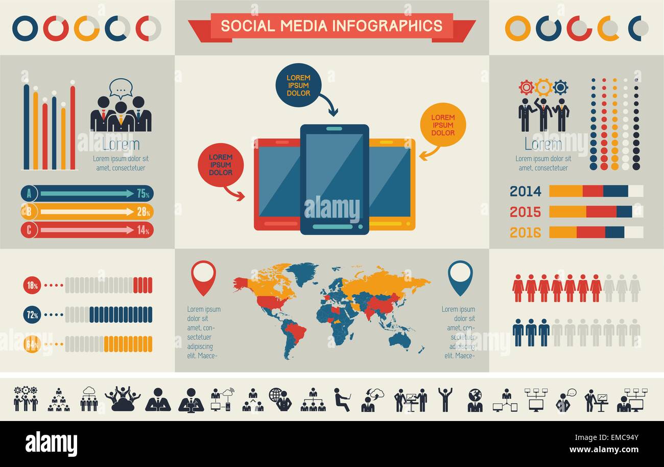 Social Media Infographic Template Stock Vector Image & Art - Alamy