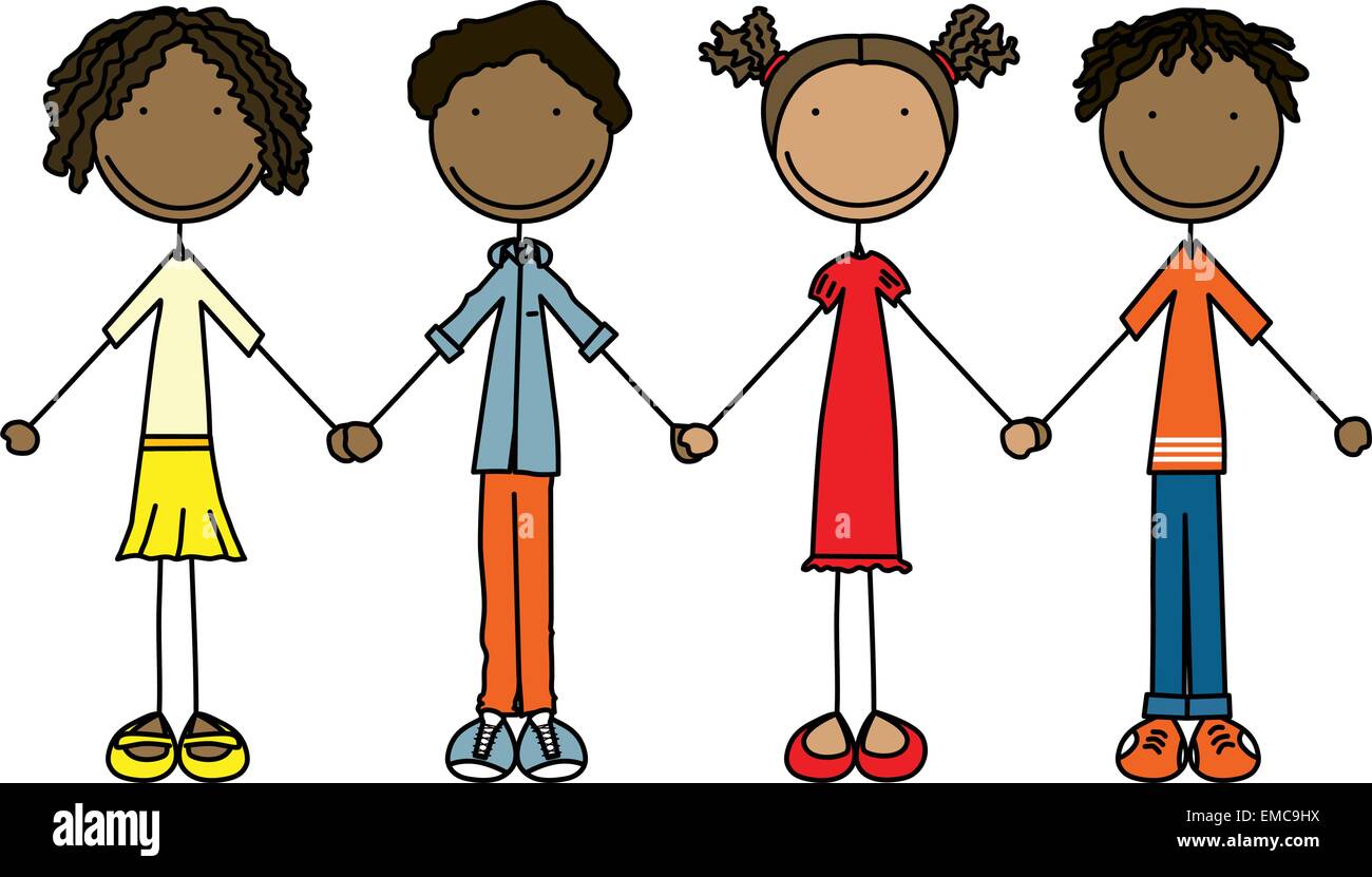 Children holding hands group line hi-res stock photography and images ...