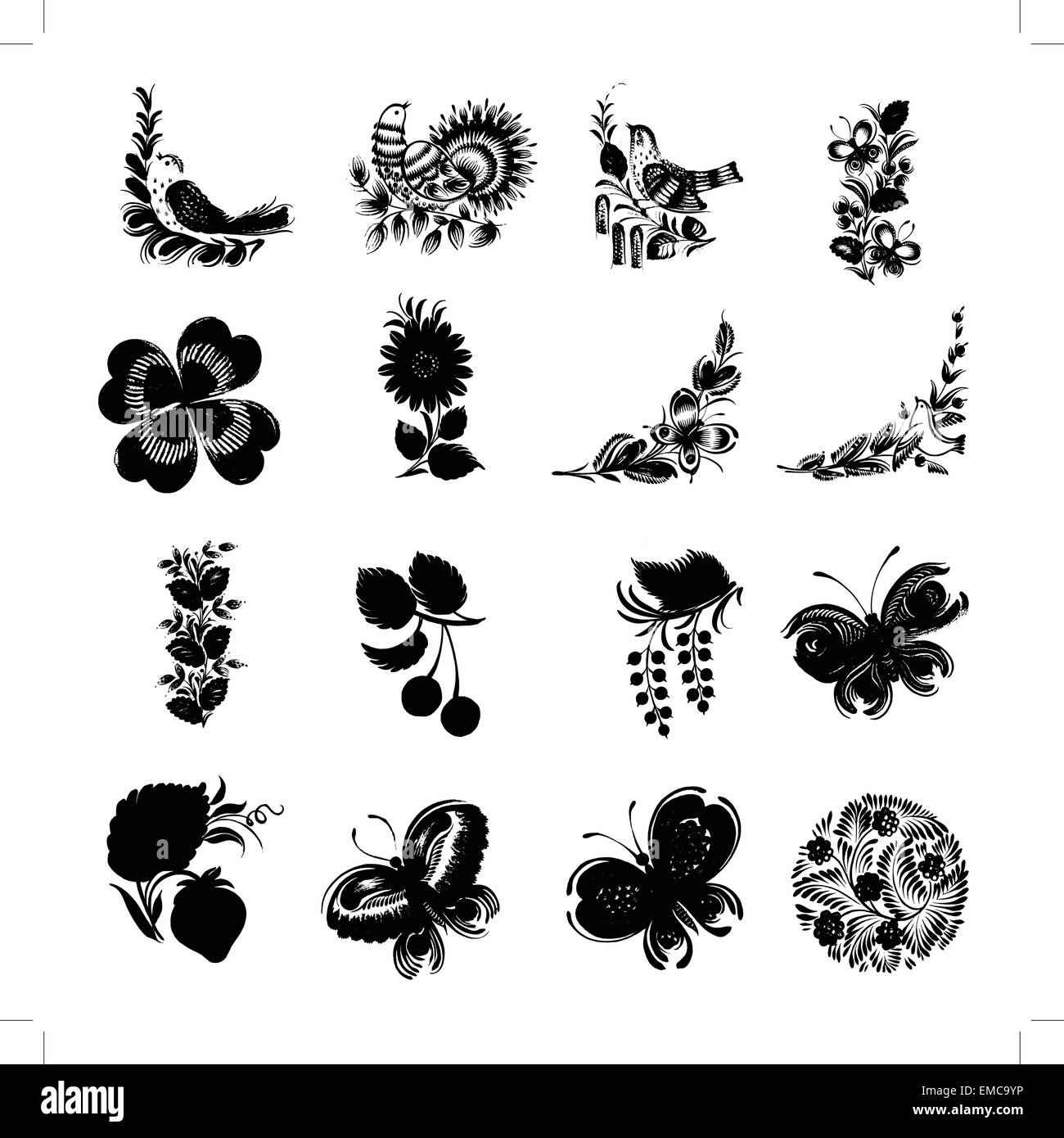 set of black silhouette Stock Vector Image & Art - Alamy