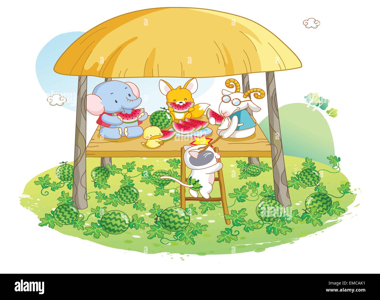 party animals cartoon in the garden Stock Vector Image & Art - Alamy