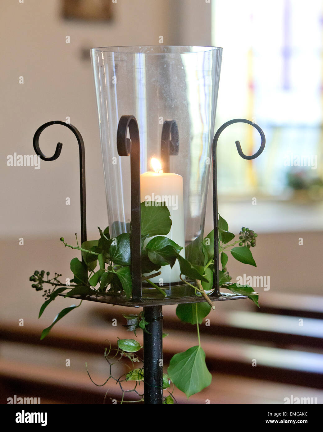 candle in church Stock Photo Alamy