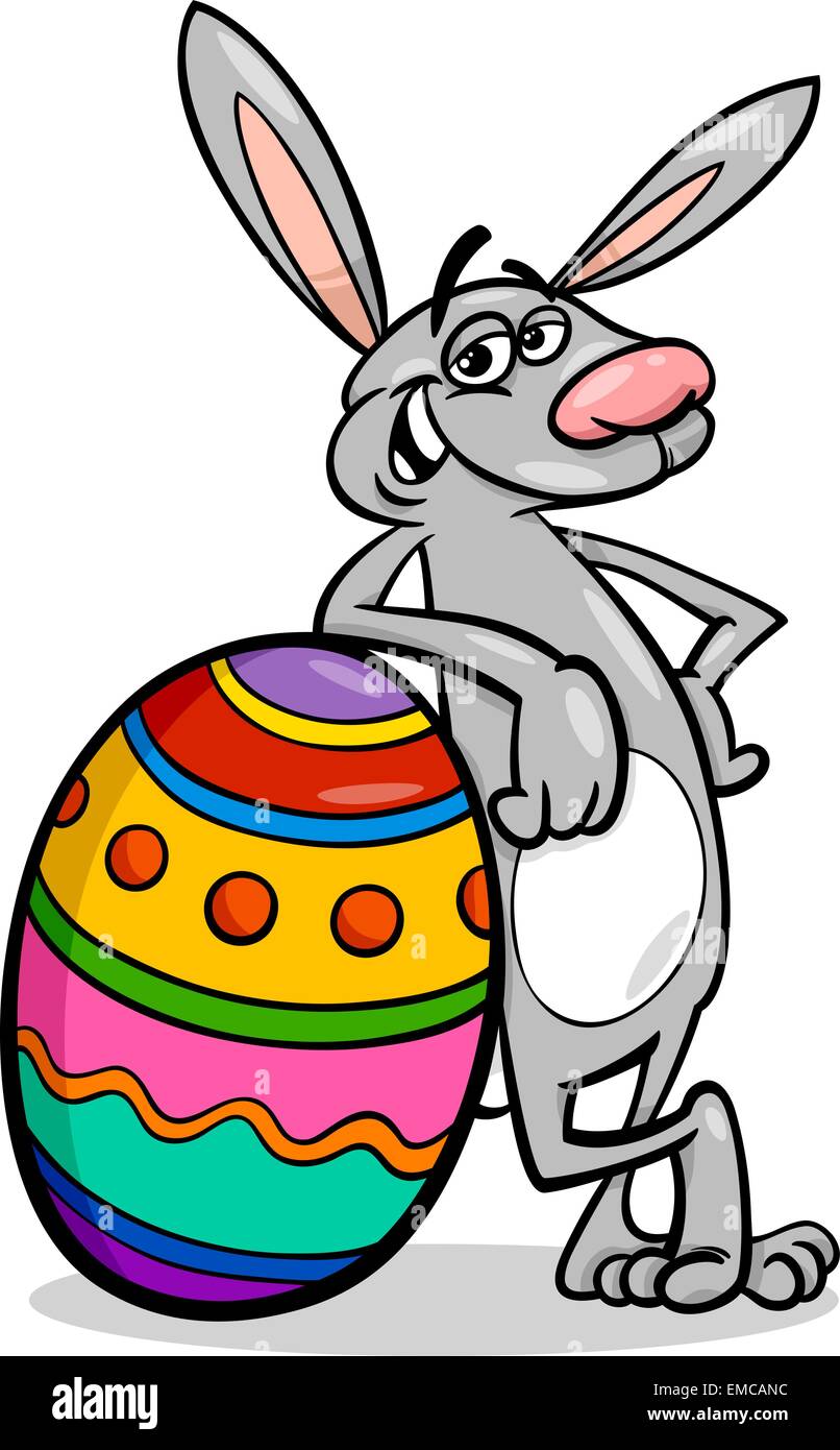 bunny and easter egg cartoon illustration Stock Vector Image & Art - Alamy