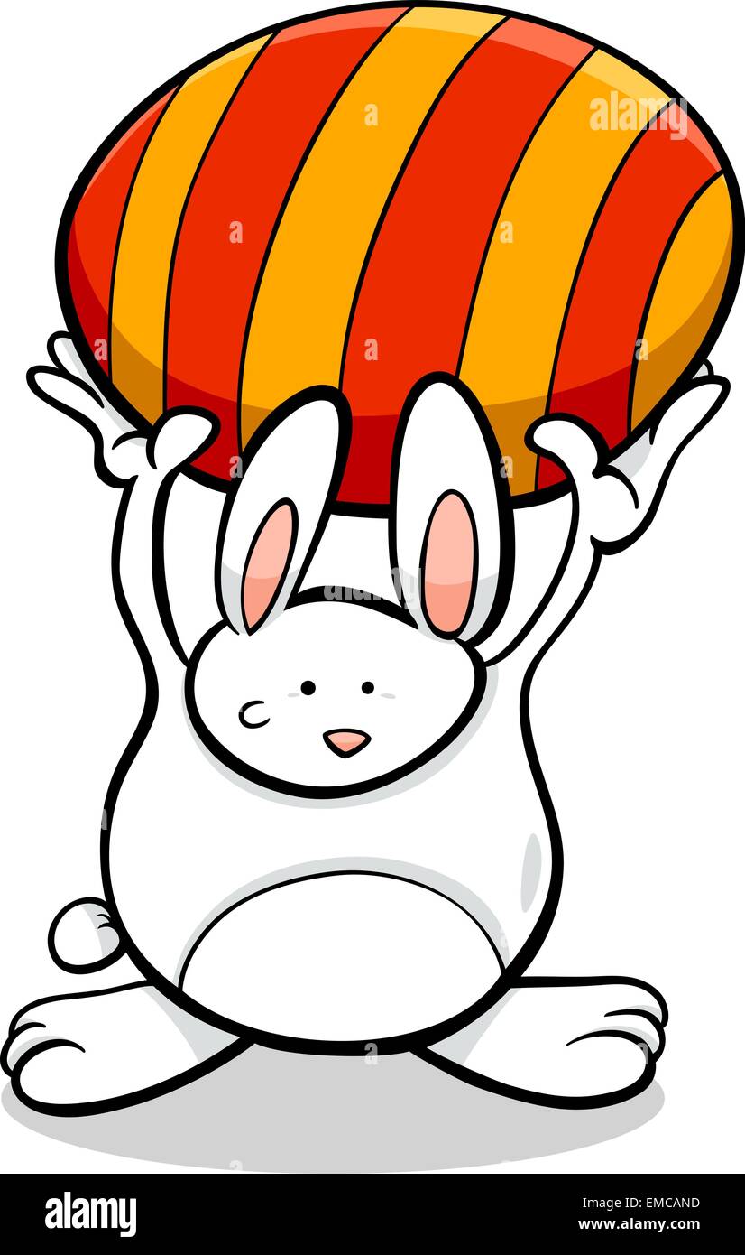 bunny with easter egg cartoon illustration Stock Vector Image & Art - Alamy