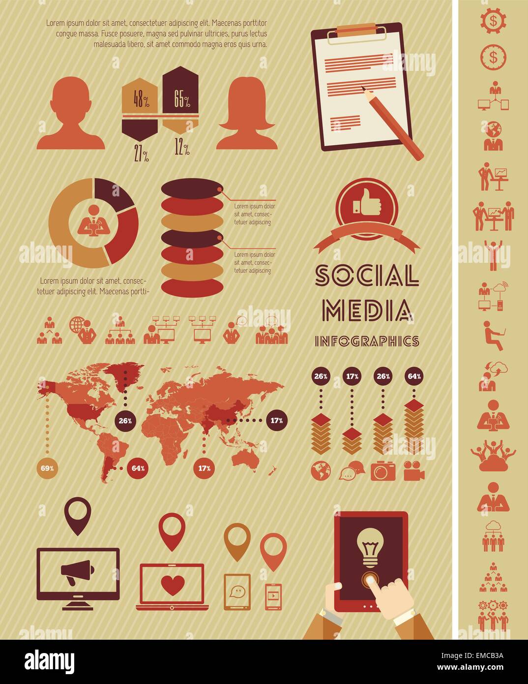 Social Media Infographic Template Stock Vector Image & Art - Alamy