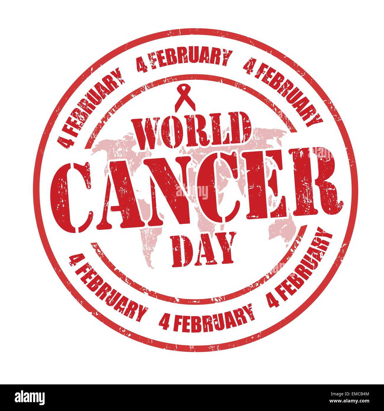 World Cancer Day stamp Stock Vector