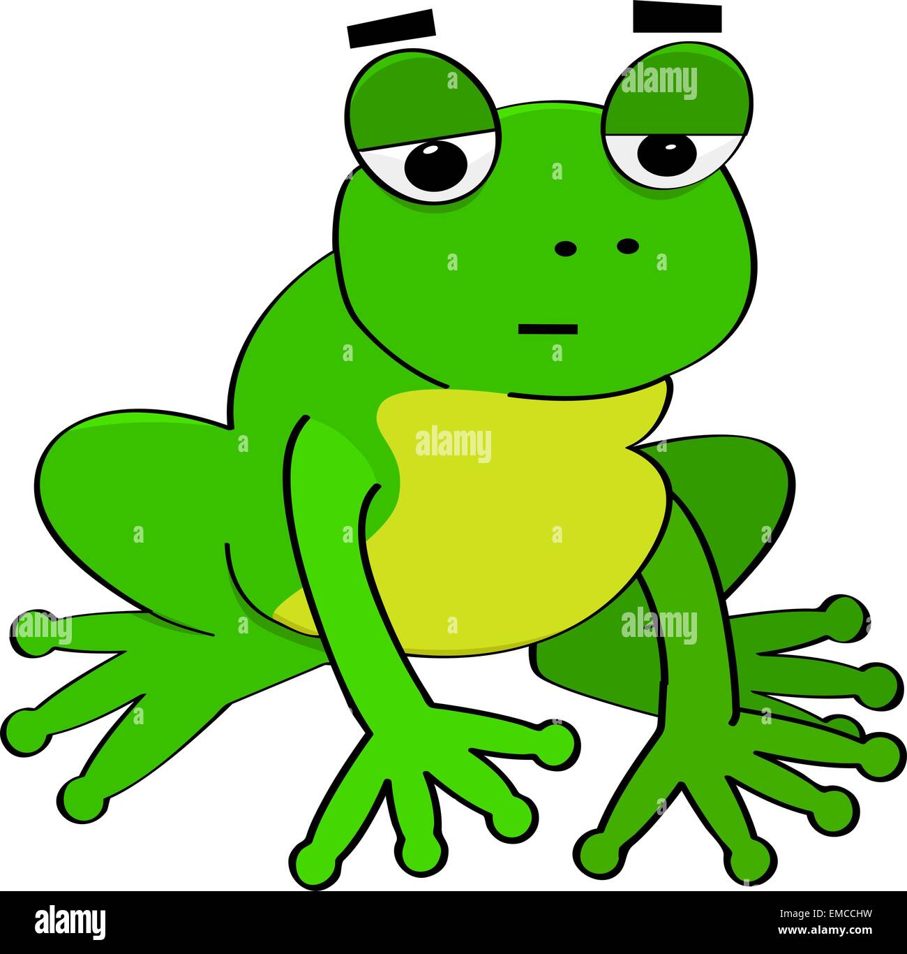 Bored frog Stock Vector