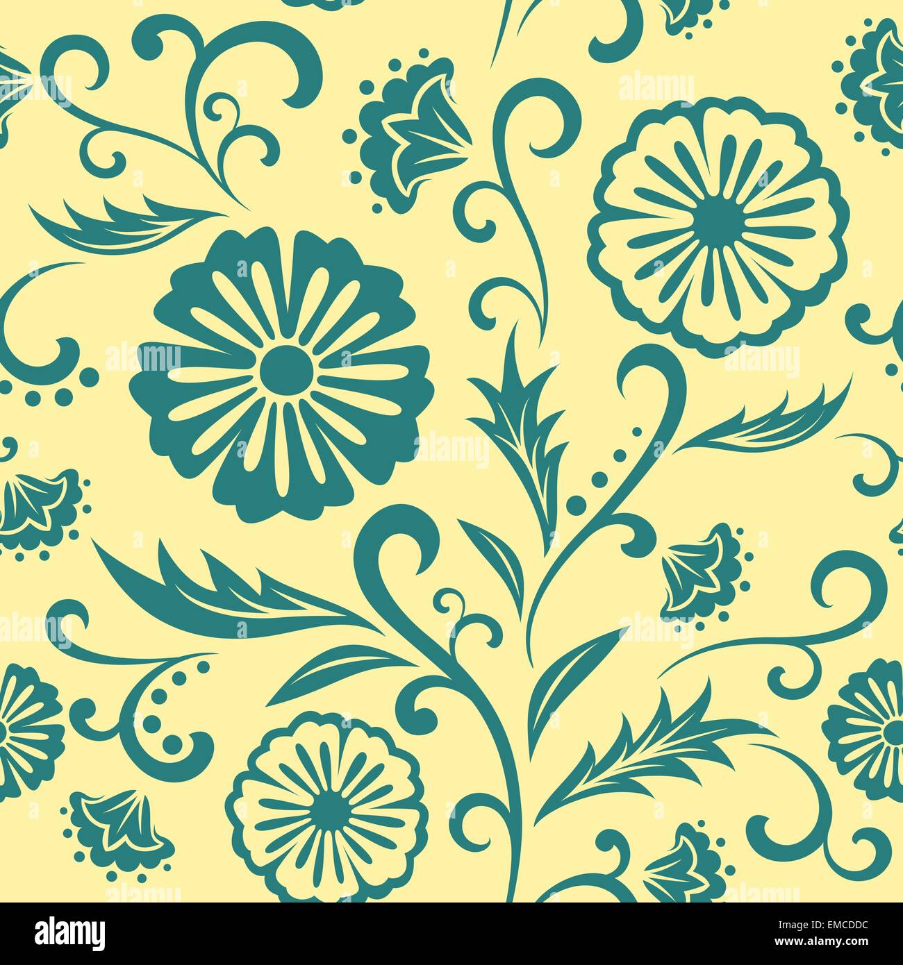 Vector floral ornate seamless pattern Stock Vector Image & Art - Alamy