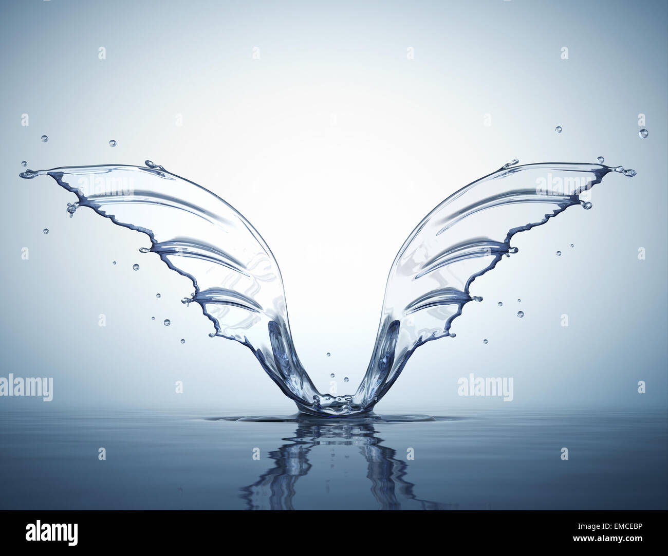 Splash in form of wings Stock Photo