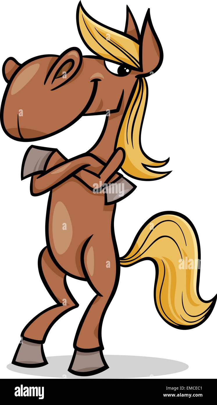 funny horse cartoon illustration Stock Vector Image & Art - Alamy