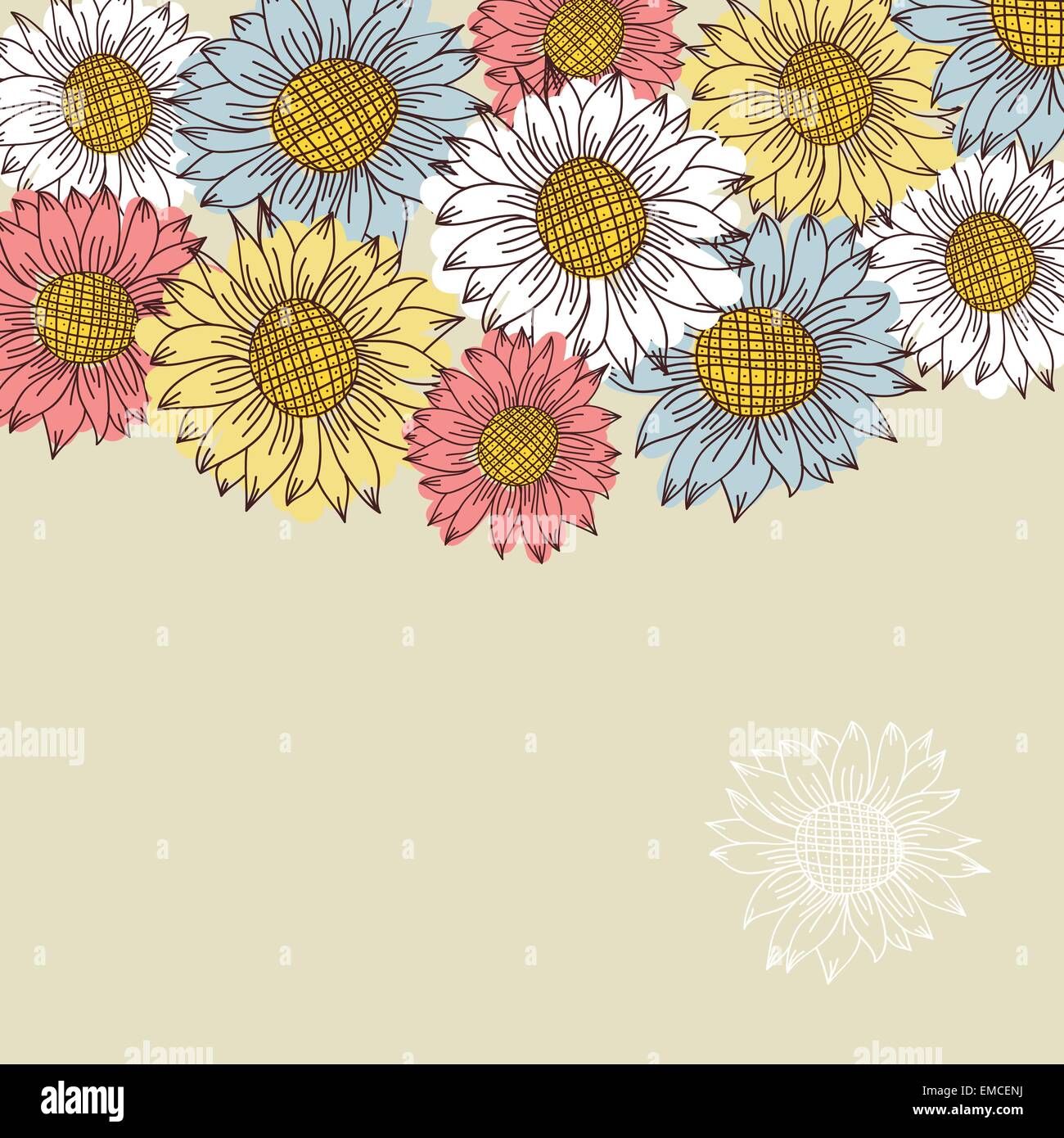seamless vintage ornament with sunflowers Stock Vector Image & Art - Alamy