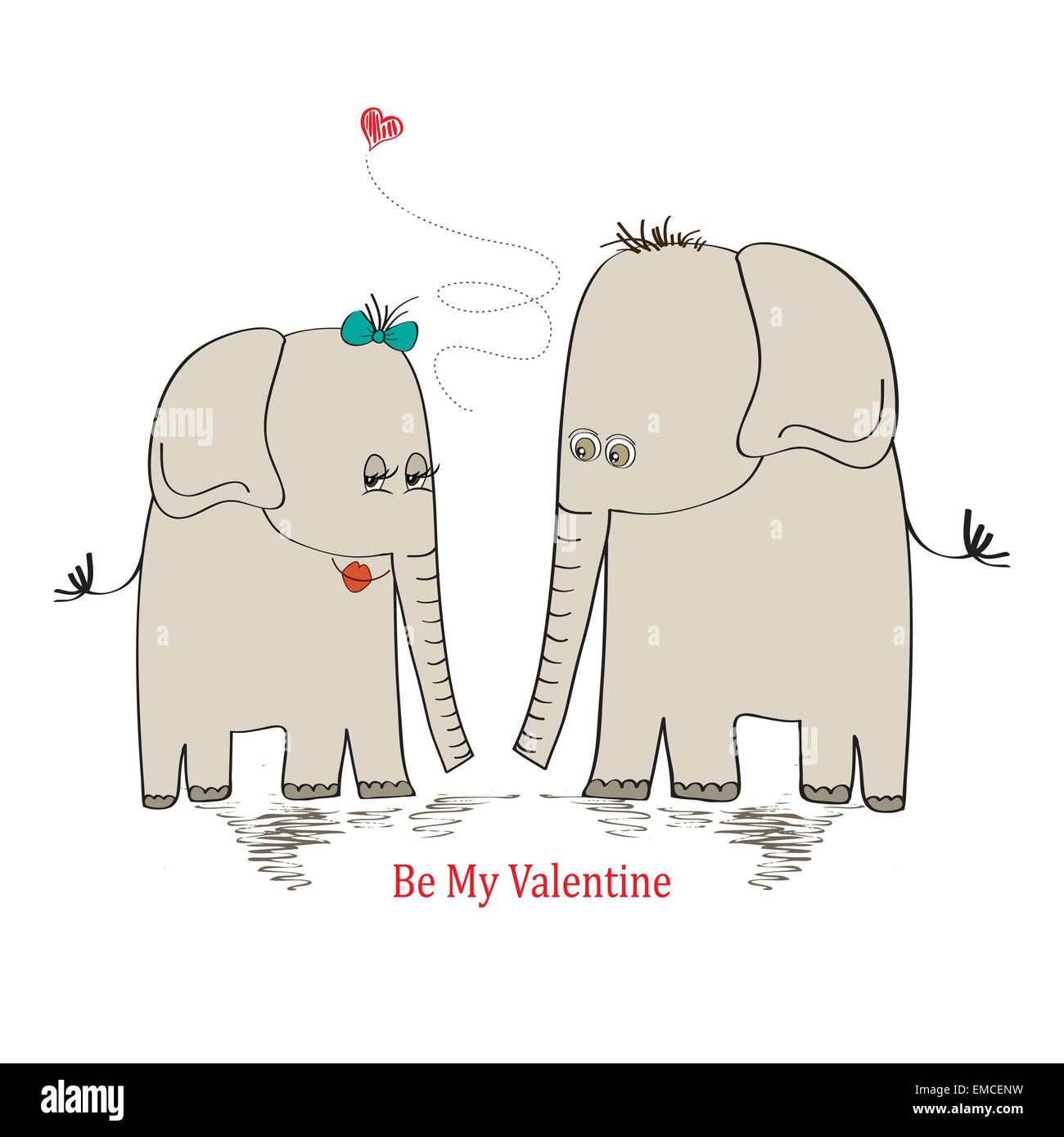 Two enamored elephants, greeting card of Valentine's Day and we Stock  Vector Image & Art - Alamy