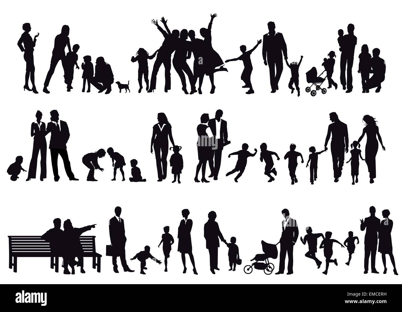 Families and parents Stock Vector