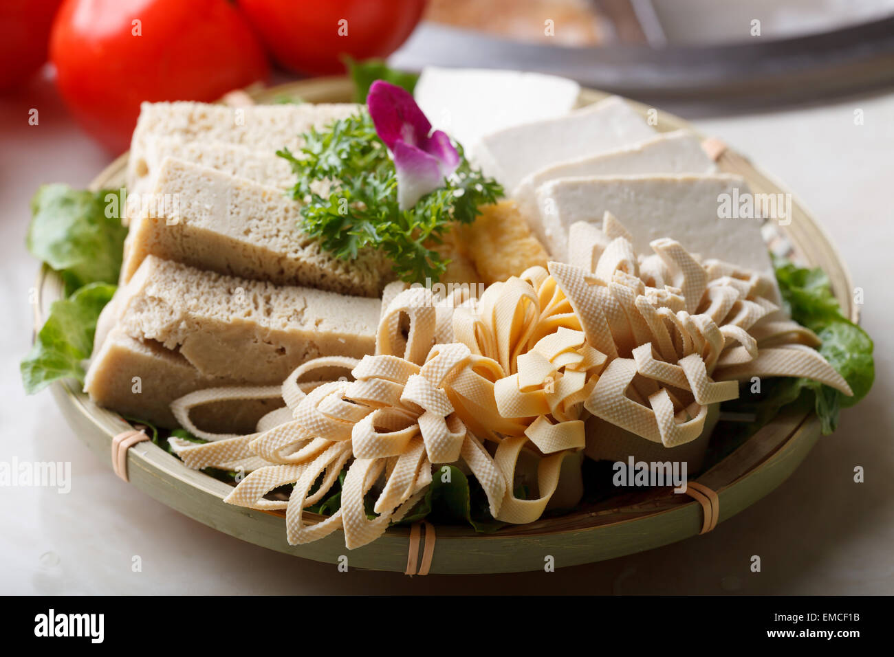 Hot pot vegetables, tofu, China flavor Stock Photo Alamy