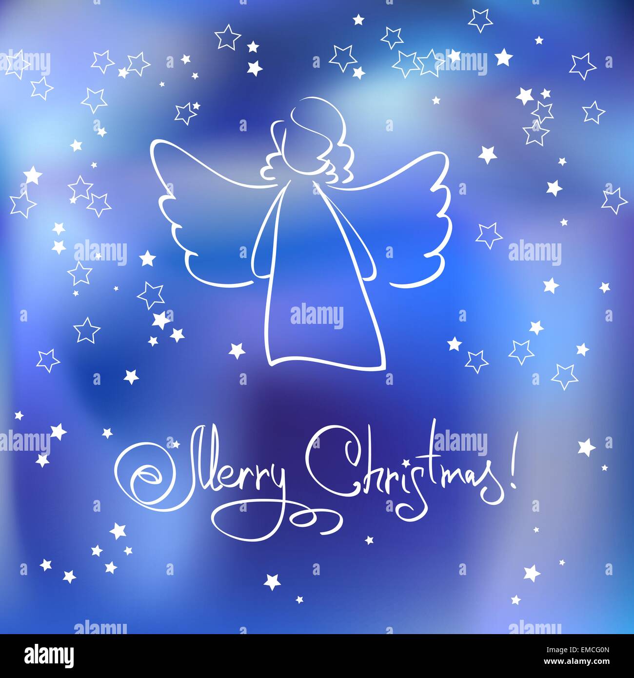 Christmas Card with Angel Stock Vector