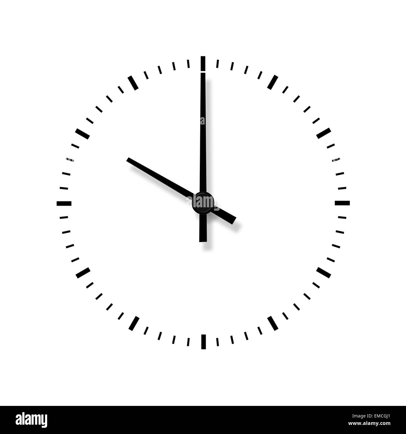 Clock without numbers isolated on white background. Closeup Stock Photo