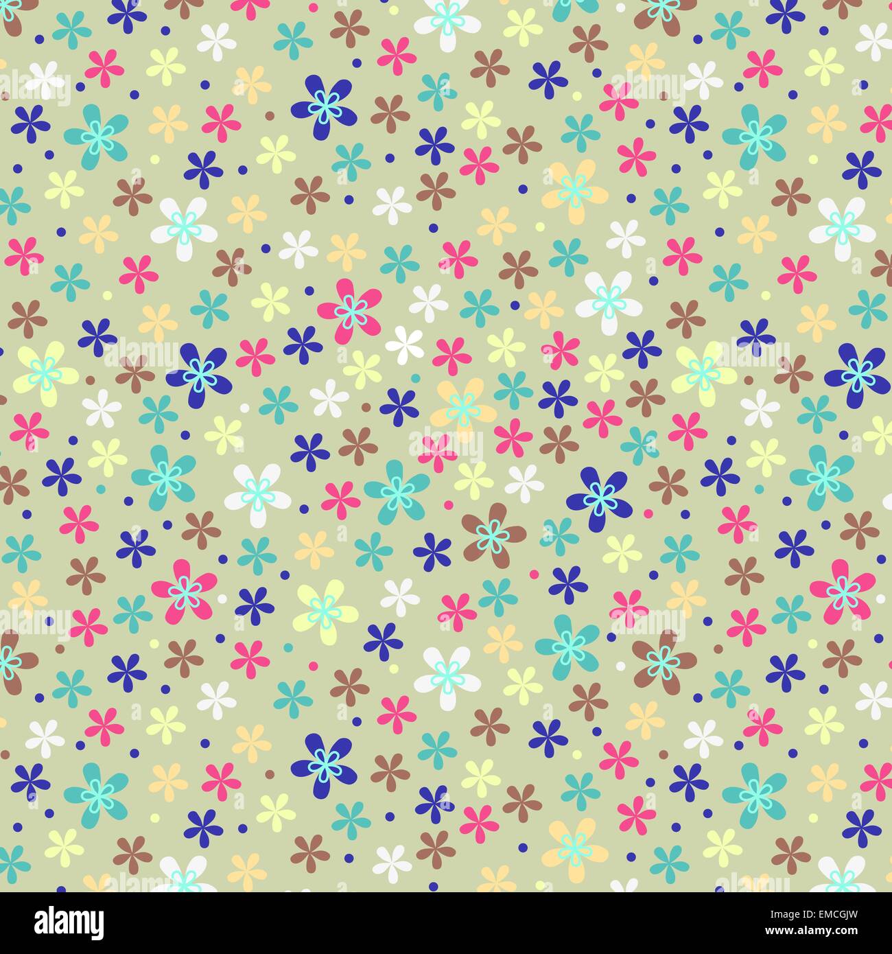 Flower seamless color pattern Stock Vector
