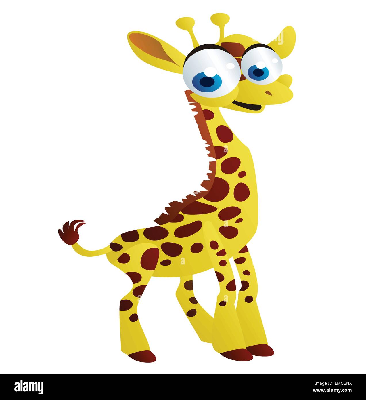 funny giraffe cartoon Stock Vector