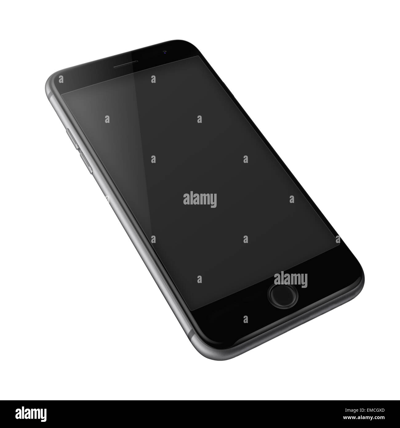 Mobile smart phone with black screen isolated on white background Stock ...