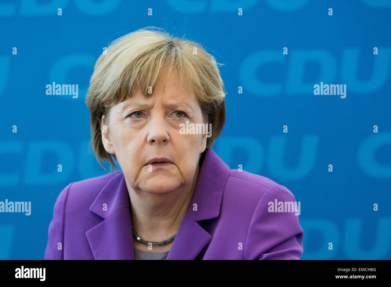 German Chancellor Angela Merkel (CDU) attends a session of the CDU