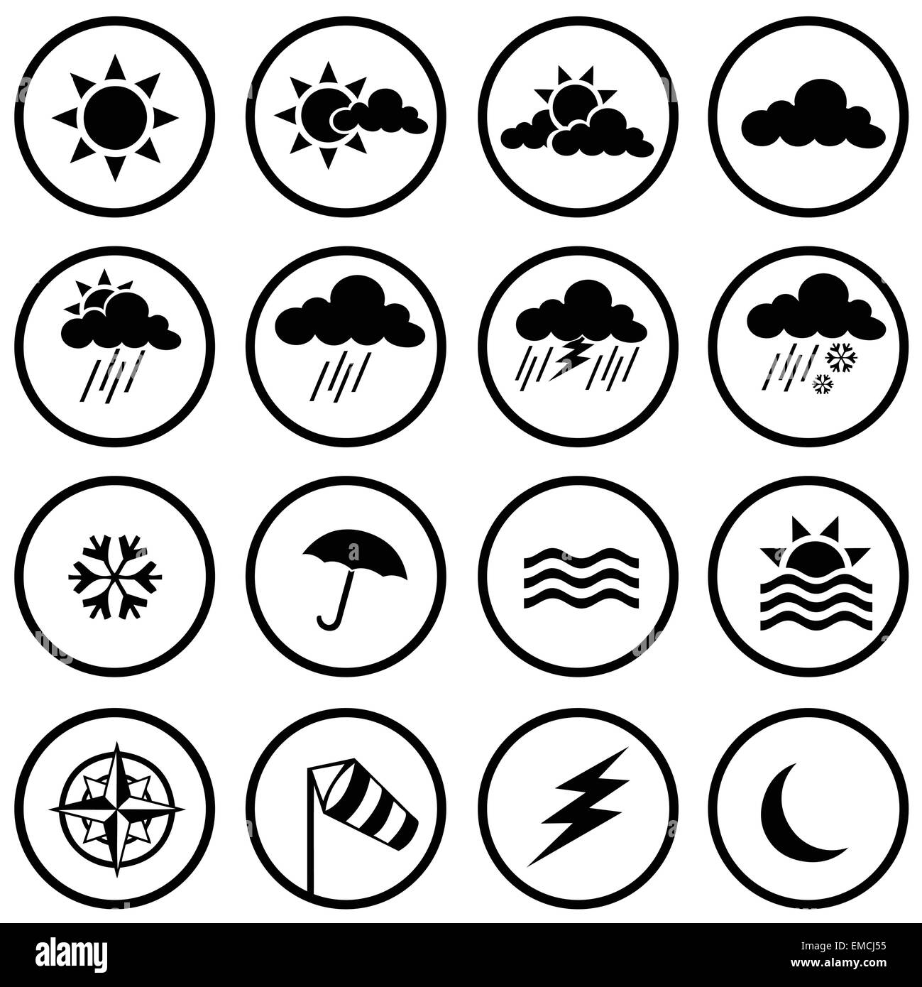 Weather Forecast icons Stock Vector
