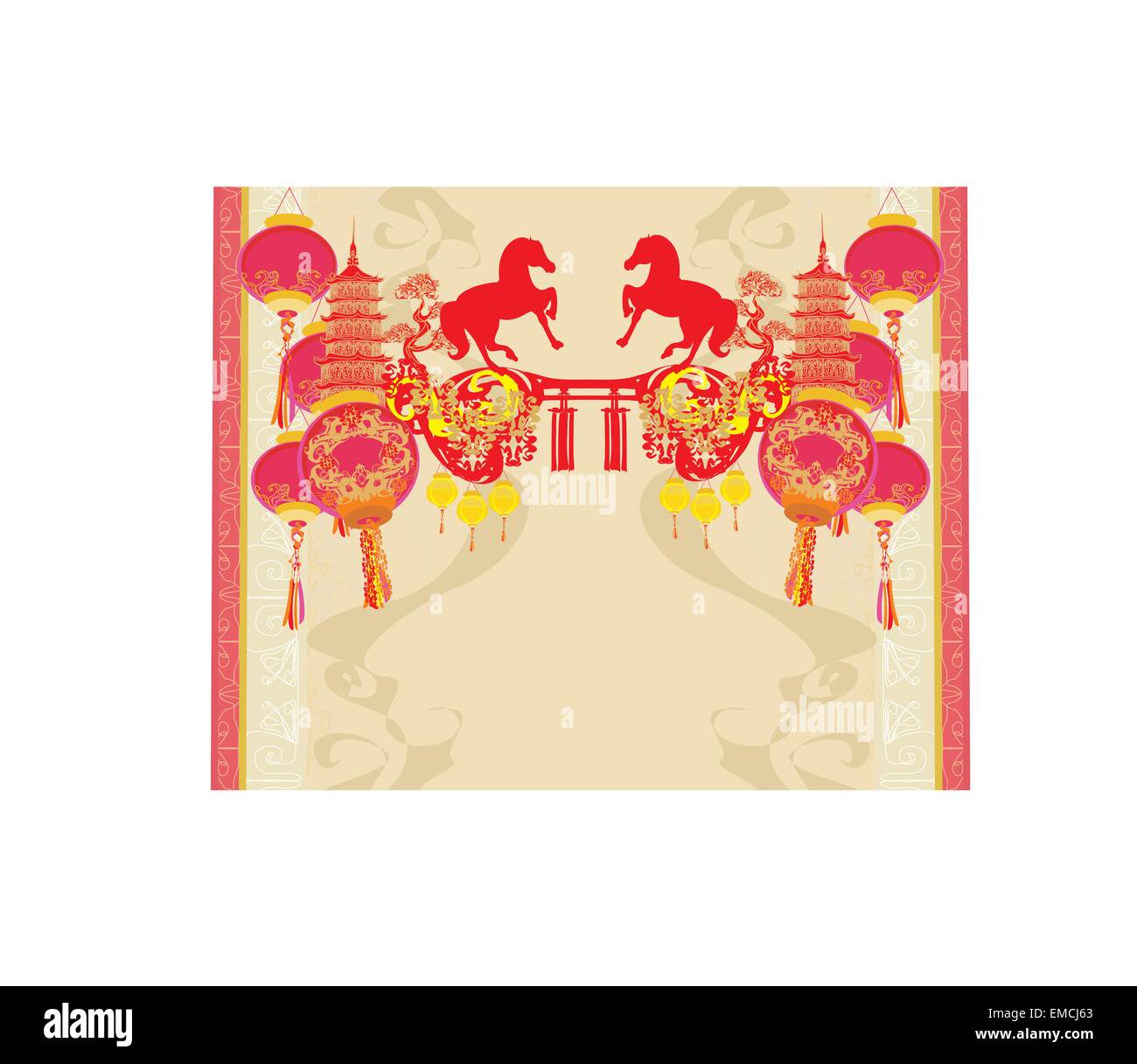 Chinese Mid Autumn festival and New year design element Stock Vector