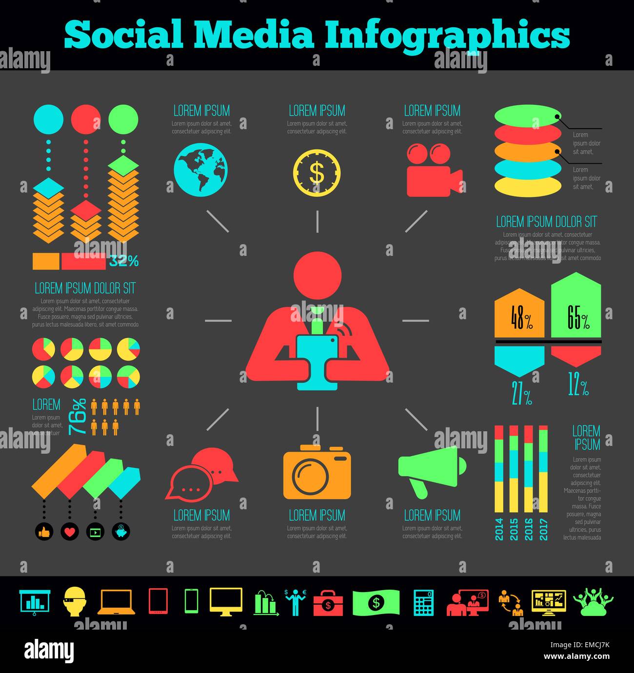 Social Media Infographic Template Stock Vector Image & Art - Alamy