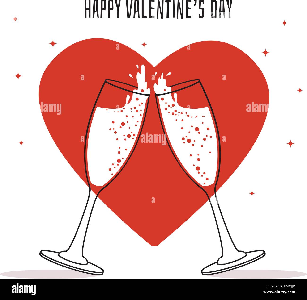 Illustration two wine glasses hi-res stock photography and images - Alamy