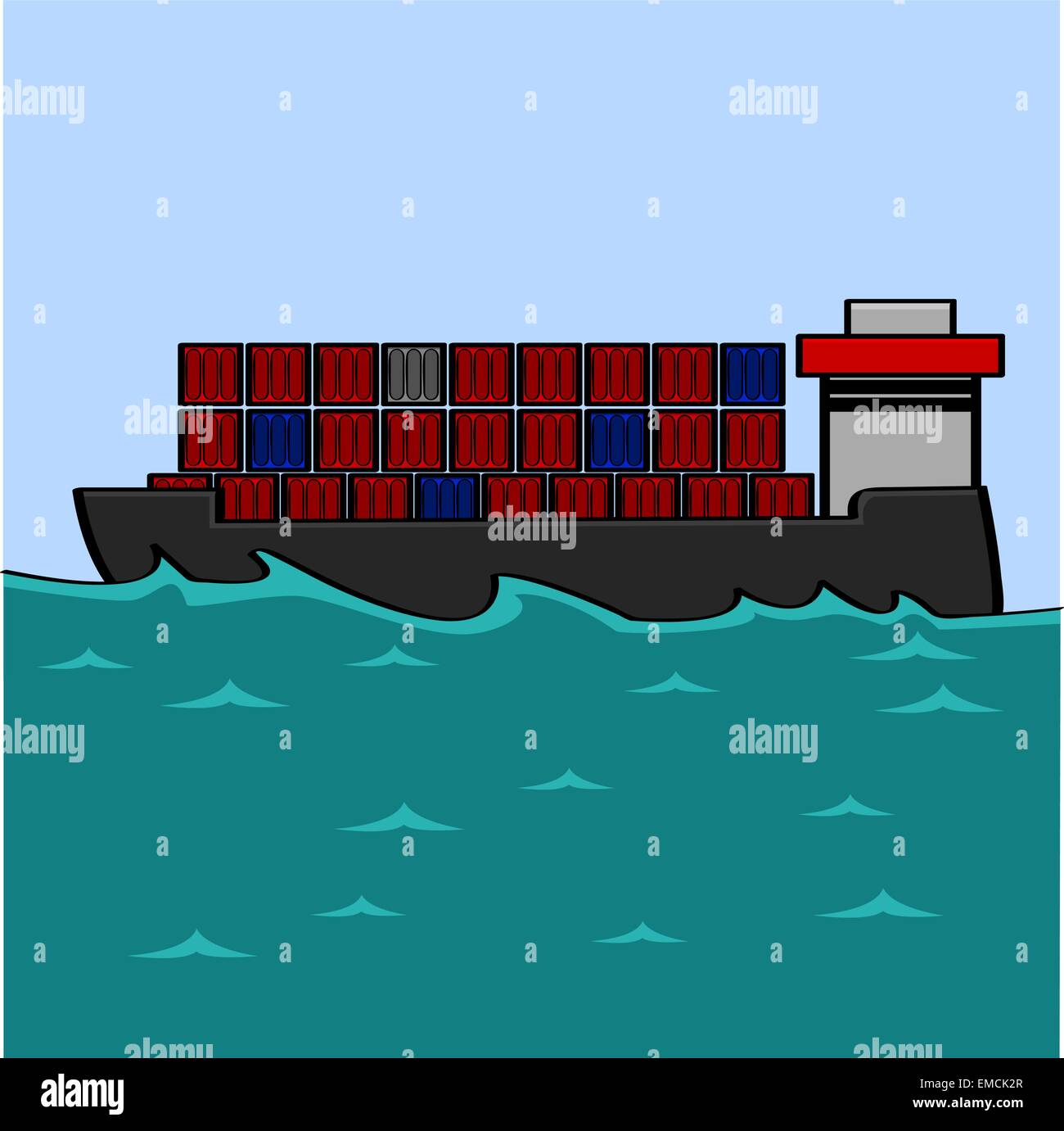 Container ship cartoon illustration hi-res stock photography and images ...