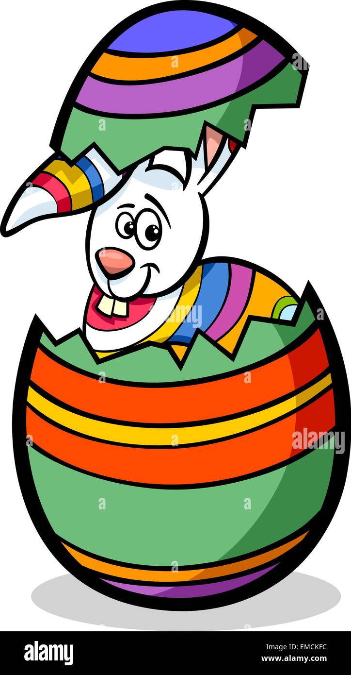 bunny in easter egg cartoon illustration Stock Vector Image & Art - Alamy
