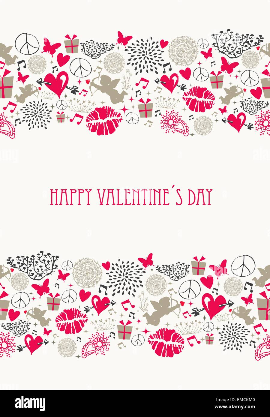Retro Valentines Day Postcard Collection Stock Vector Image Art Alamy