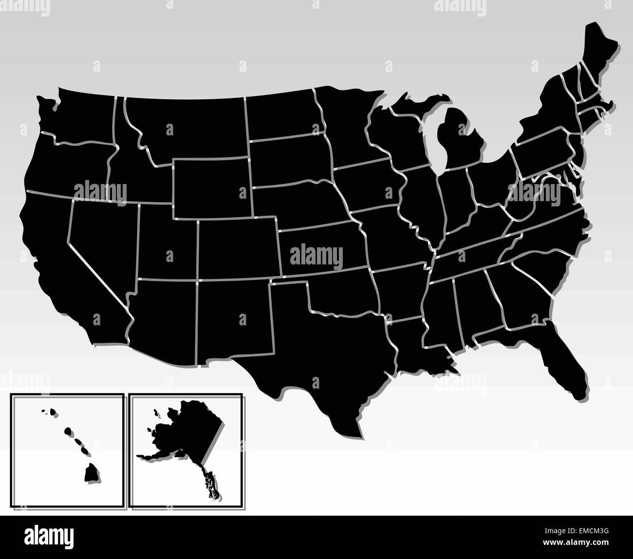 United states states map hi-res stock photography and images - Alamy