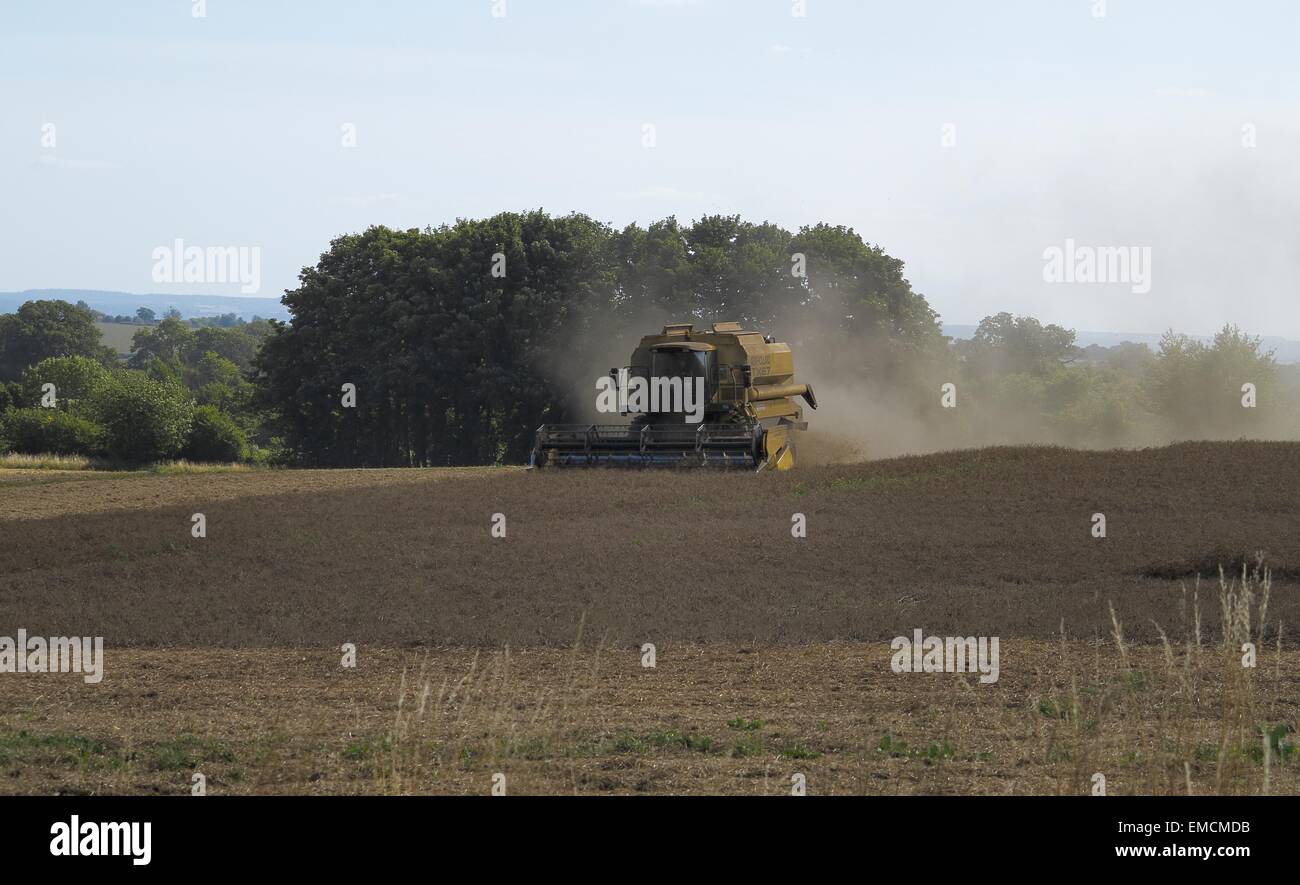 Farm machinery at work Monkton Farleigh Wiltshire England UK Stock