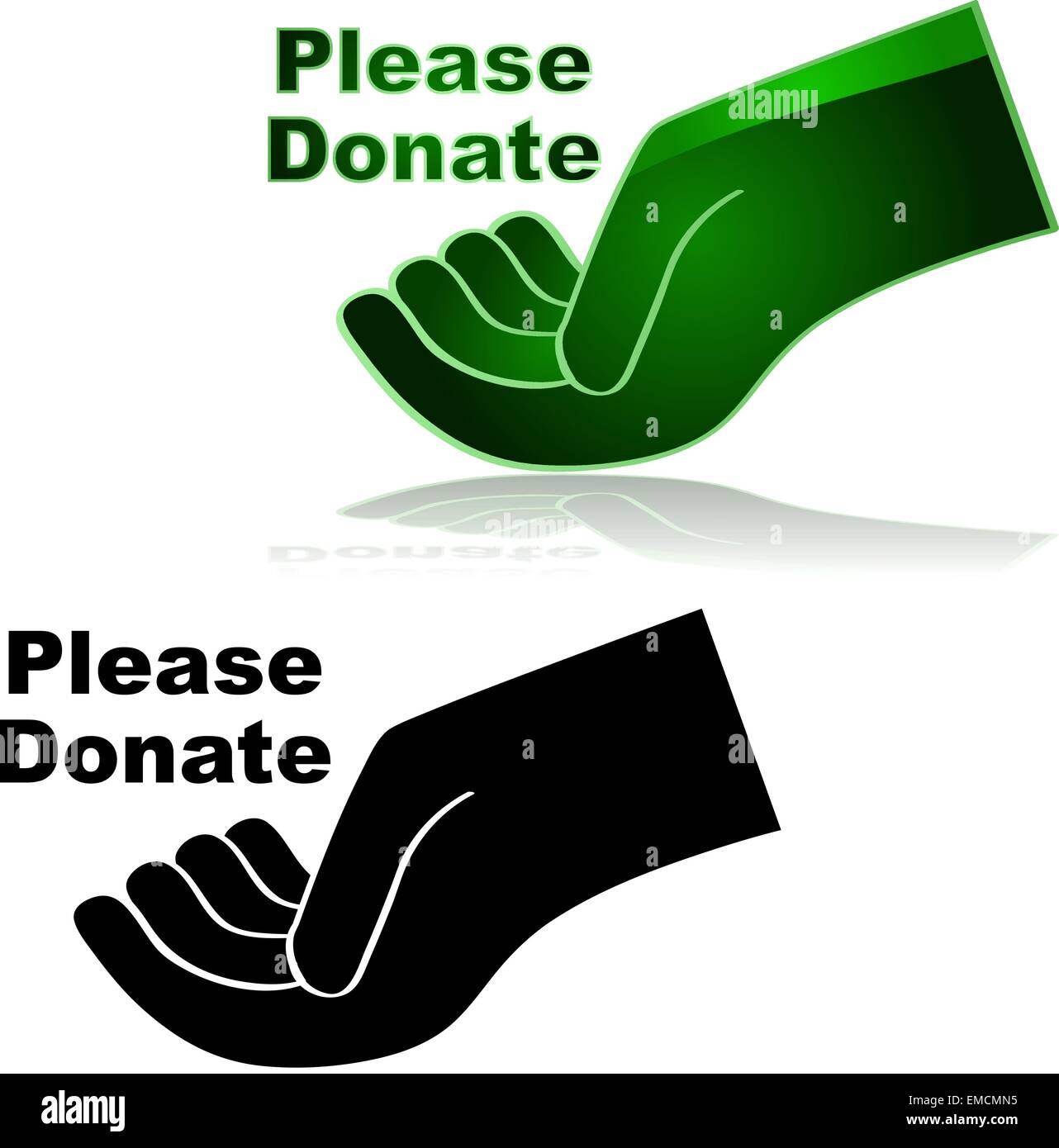 Please Donate and Give Green Sign Set Stock Vector Image & Art - Alamy