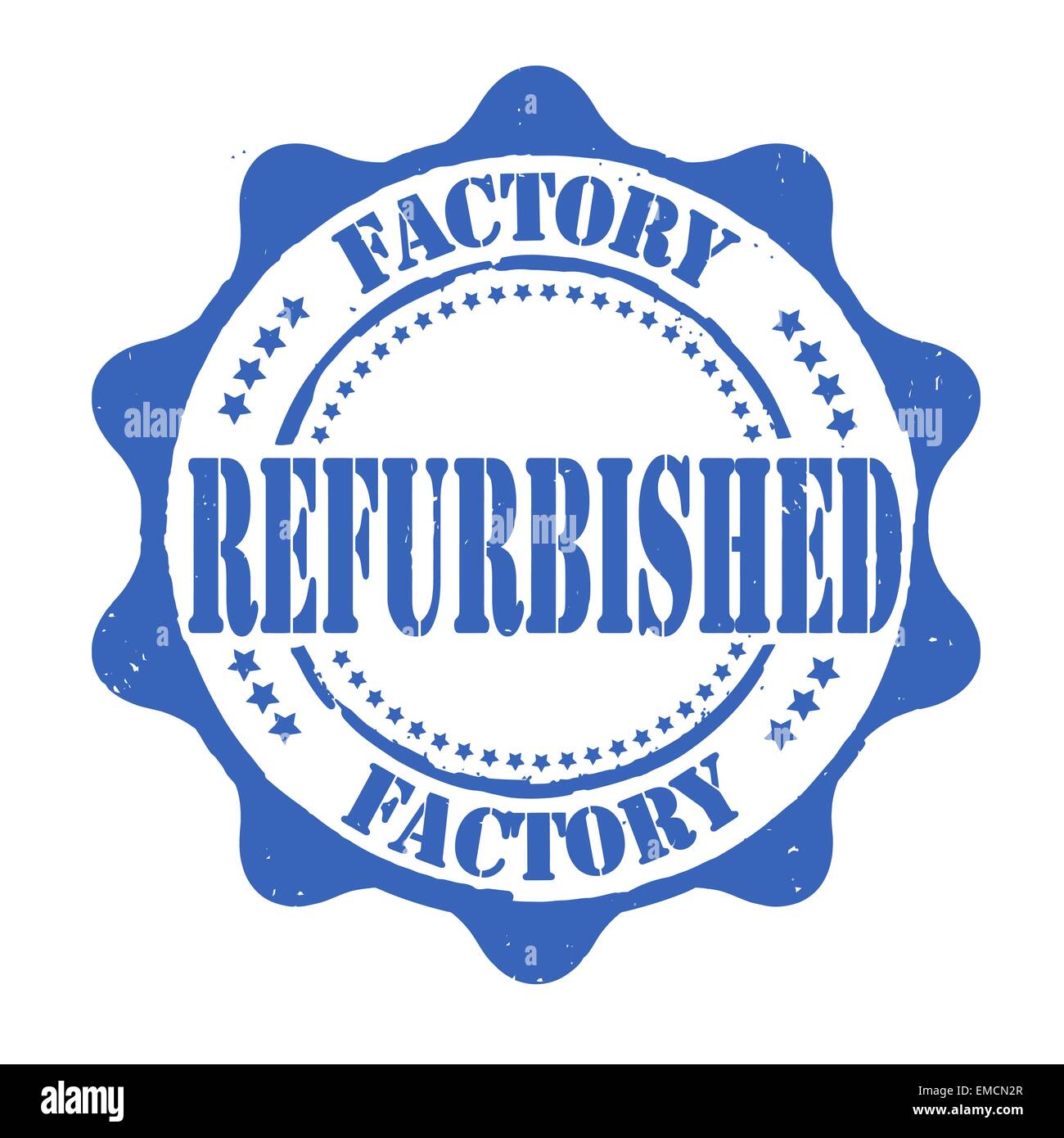 Factory refurbished stamp Stock Vector
