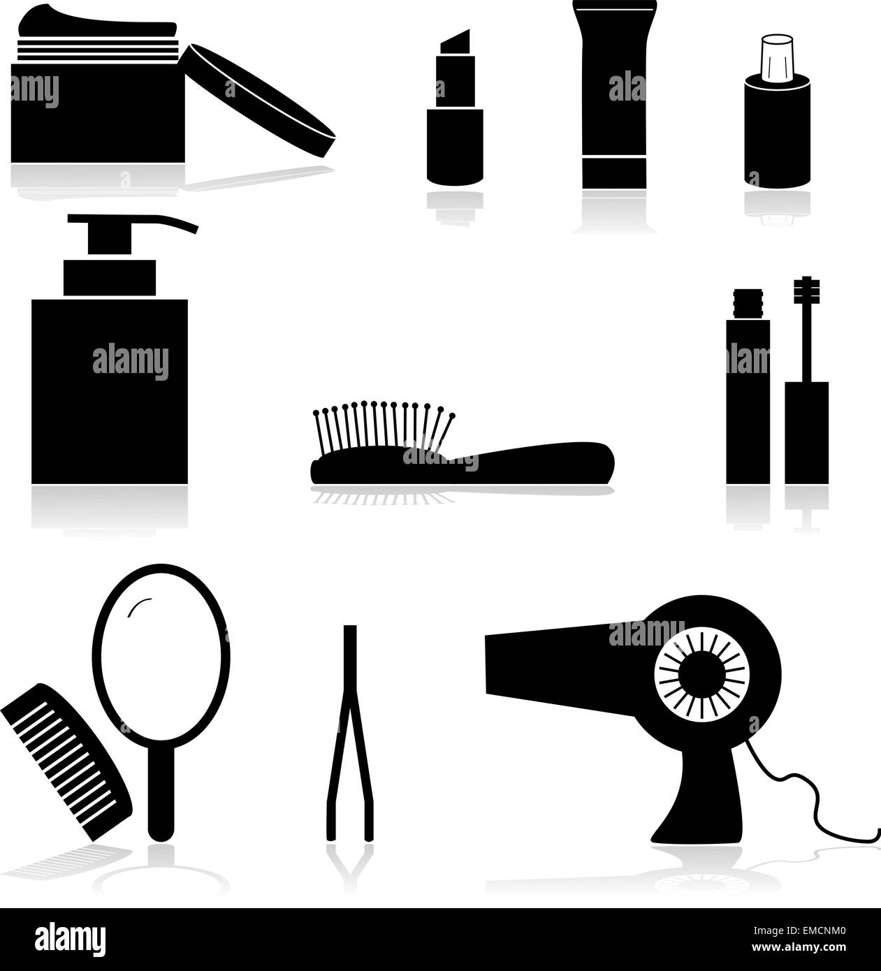 Beauty salon tools Black and White Stock Photos & Images Alamy