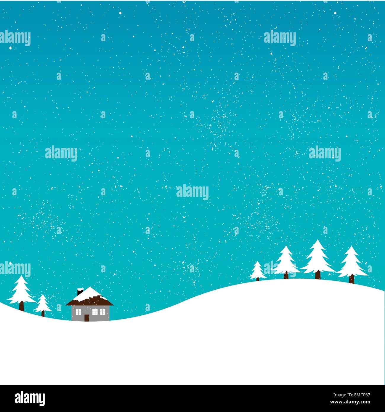 Snowy winter landscape pine Stock Vector Images - Alamy