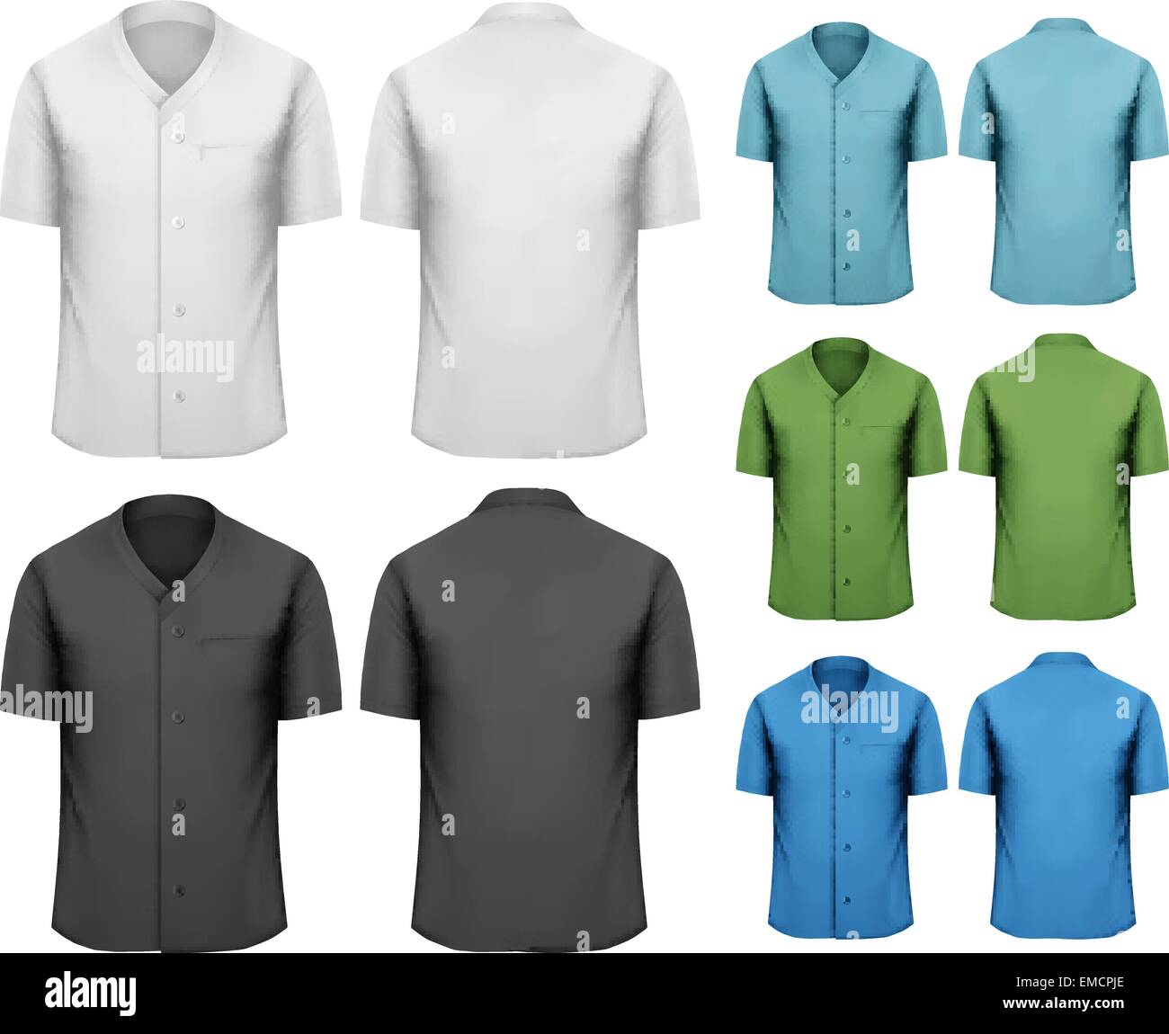 Set of white and black and colorful work clothes. Vector Stock Vector