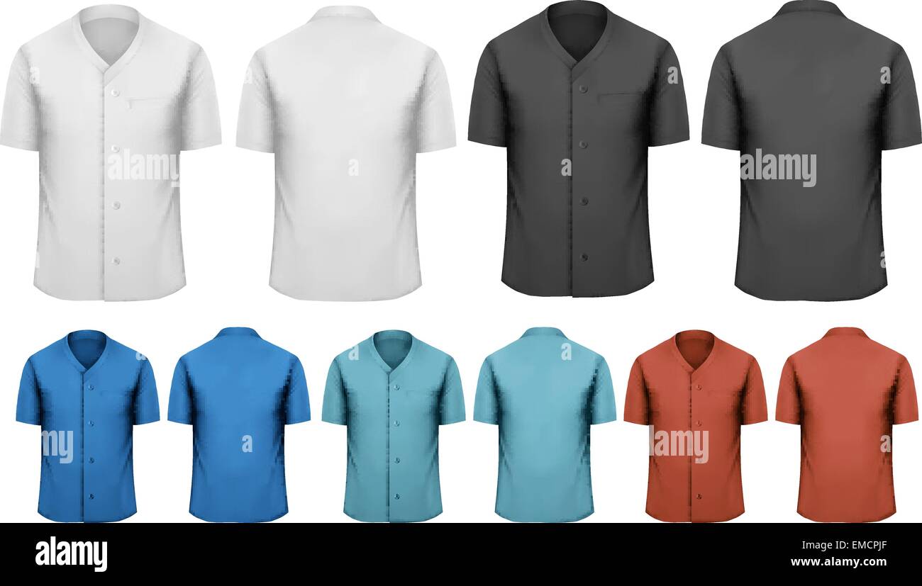 Set of white and black and colorful work clothes. Vector Stock Vector ...