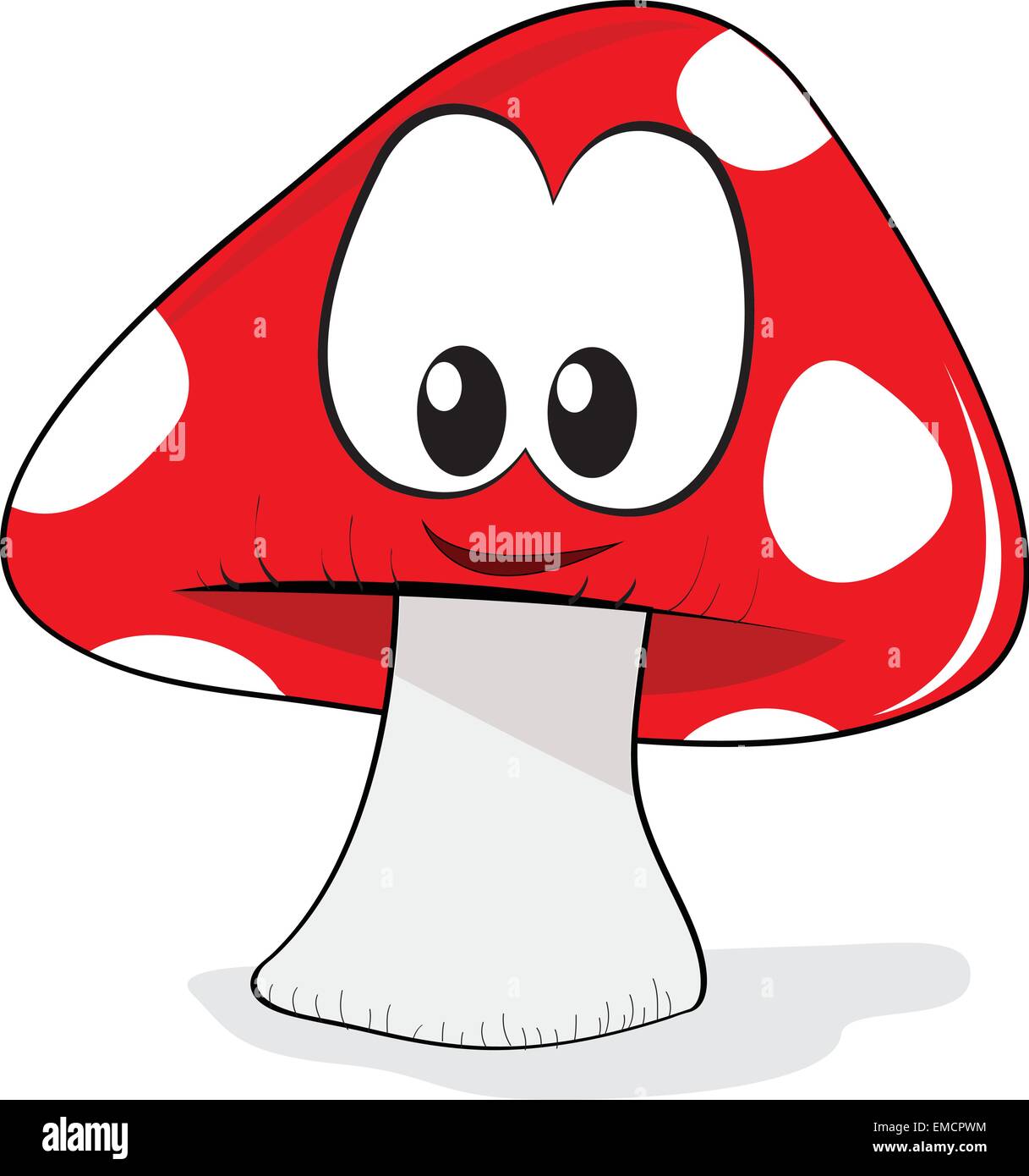 Premium Vector  A cartoon of a mushroom with a face and a white background