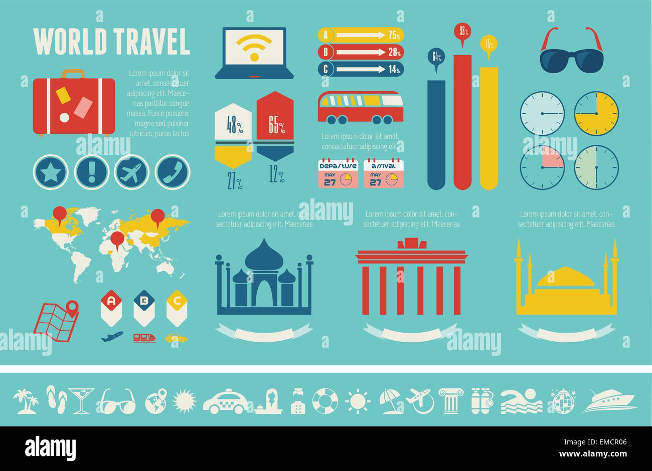 Transportation Infographic Template. Stock Vector