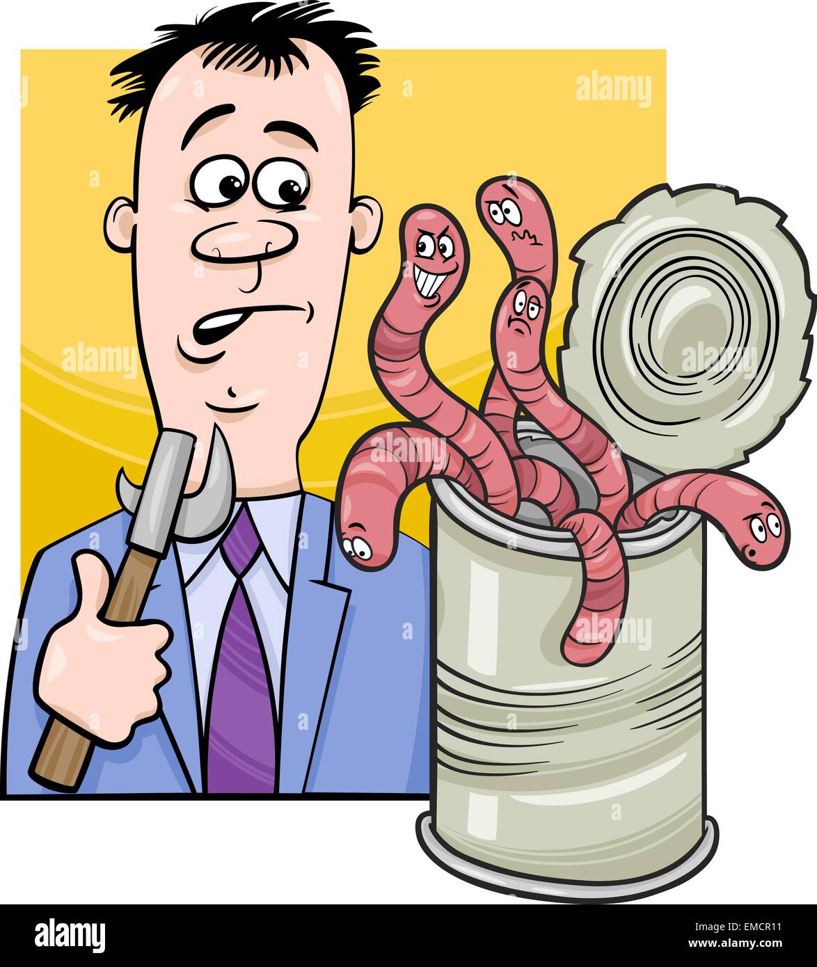 open can of worms saying cartoon Stock Vector Image & Art Alamy