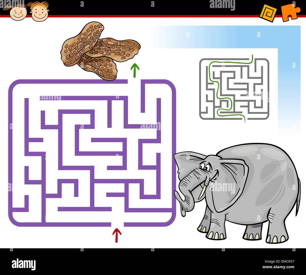 cartoon maze or labyrinth game Stock Vector Image & Art - Alamy