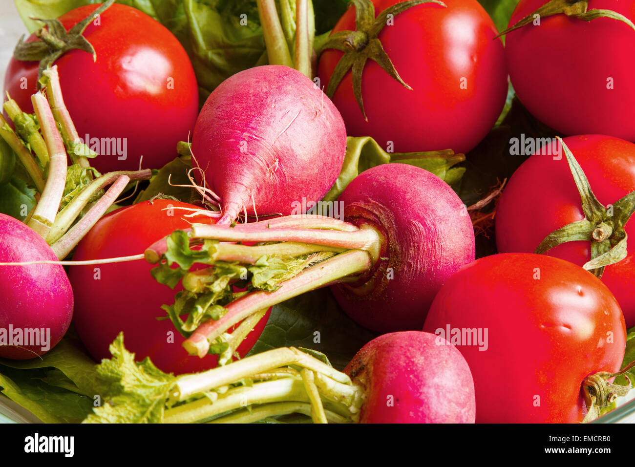 Preparing some vegetables before cooking, background Stock Photo