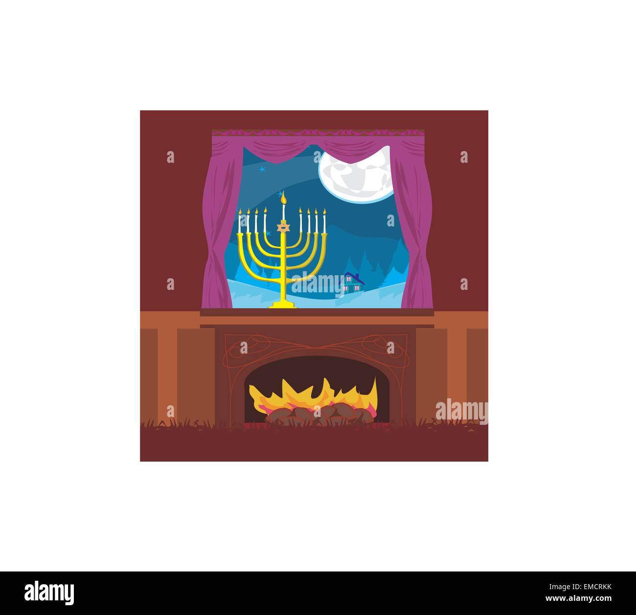 Hanukkah cartoon candles